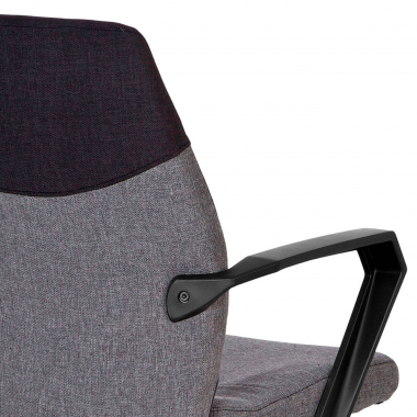 chaise de bureau gris dosseret bas tissu accoudoirs fixes 5