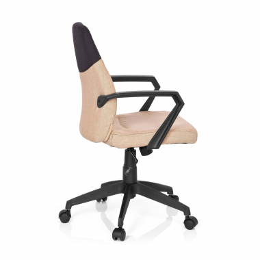 chaise de bureau marron dosseret bas tissu accoudoirs fixes 4