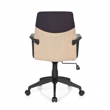 chaise de bureau marron dosseret bas tissu accoudoirs fixes 7