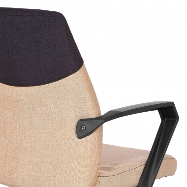 chaise de bureau marron dosseret bas tissu accoudoirs fixes 5