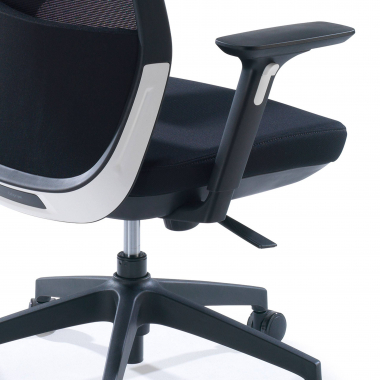 chaise de bureau noir rouge structure grise maille accoudoirs reglables 3d 5
