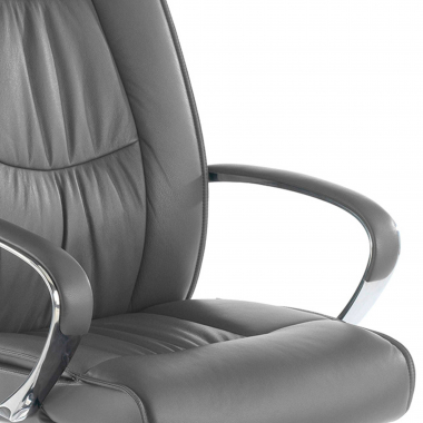 fauteuil de bureau gris dos haut cuir naturel cuir authentique accoudoirs rembourres 5