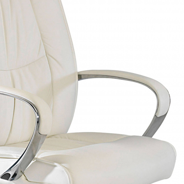 fauteuil de bureau blanc dosseret haut similicuir simil cuir accoudoirs rembourres 5