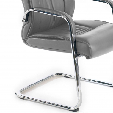 chaise de conference gris pietement luge cuir naturel cuir authentique accoudoirs rembourres 7