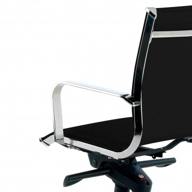 fauteuil de bureau noir structure chromee similicuir simil cuir accoudoirs fixes 5