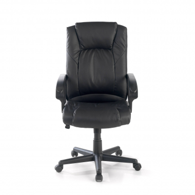 fauteuil de bureau noir genova simil cuir accoudoirs fixes 3