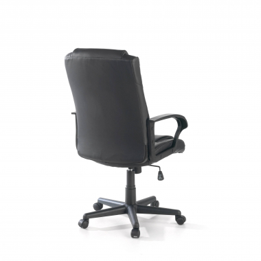 fauteuil de bureau noir genova simil cuir accoudoirs fixes 6