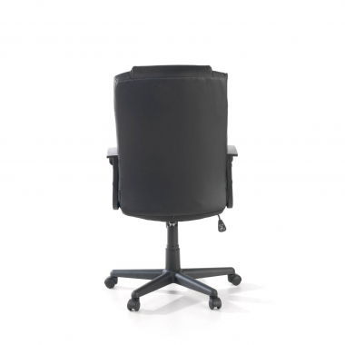 fauteuil de bureau noir genova simil cuir accoudoirs fixes 7