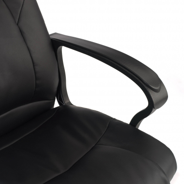 fauteuil de bureau noir genova simil cuir accoudoirs fixes 5
