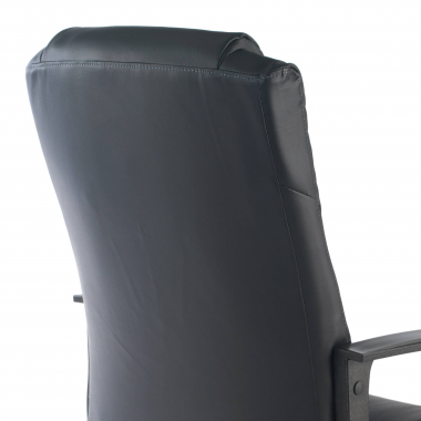 fauteuil de bureau noir genova simil cuir accoudoirs fixes 8
