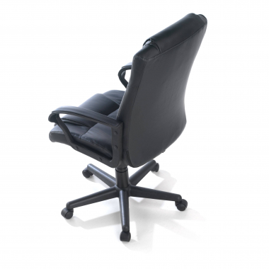 fauteuil de bureau noir genova simil cuir accoudoirs fixes 9