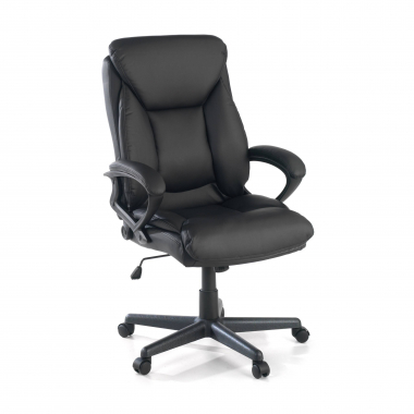 fauteuil de bureau noir denis simil cuir accoudoirs rembourres 1