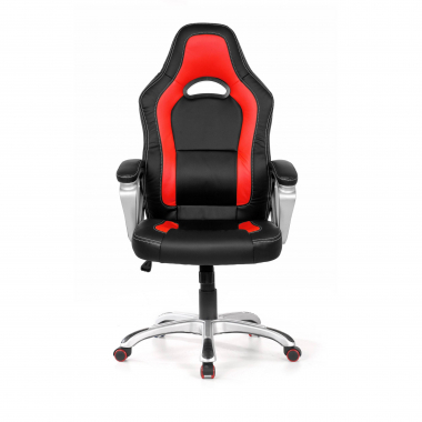 chaise gaming rouge dakar simil cuir accoudoirs fixes 3