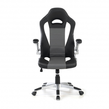 chaise gaming gris lotus simil cuir accoudoirs rabattables 3