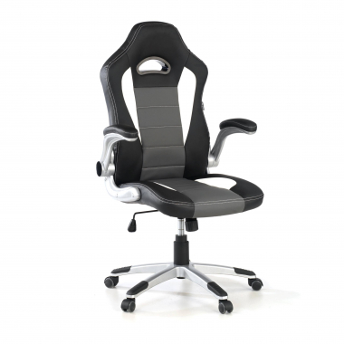 chaise gaming gris lotus simil cuir accoudoirs rabattables 1