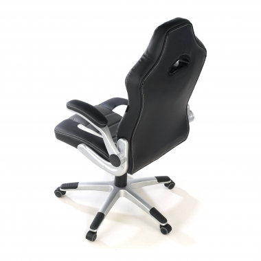 chaise gaming gris lotus simil cuir accoudoirs rabattables 9