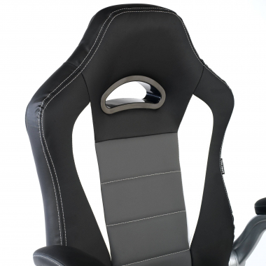 chaise gaming gris lotus simil cuir accoudoirs rabattables 5