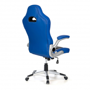 chaise gaming bleu lotus simil cuir accoudoirs rabattables 5