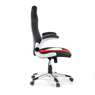 chaise gaming rouge lotus simil cuir accoudoirs rabattables 6