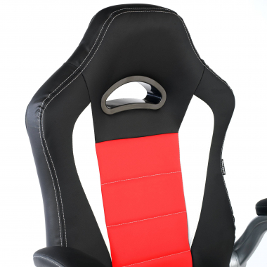 chaise gaming rouge lotus simil cuir accoudoirs rabattables 4