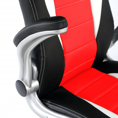 chaise gaming rouge lotus simil cuir accoudoirs rabattables 5