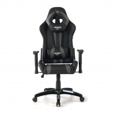 chaise gaming gris spider simil cuir accoudoirs mobiles coussin lombaire et cervical appui tete 4
