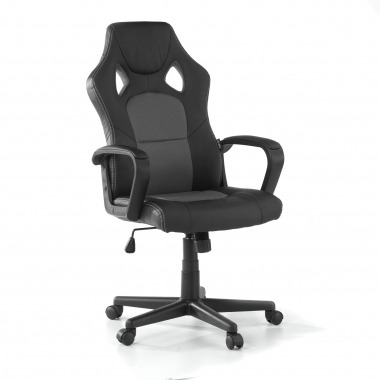 chaise gaming gris montmelo simil cuir accoudoirs fixes 1