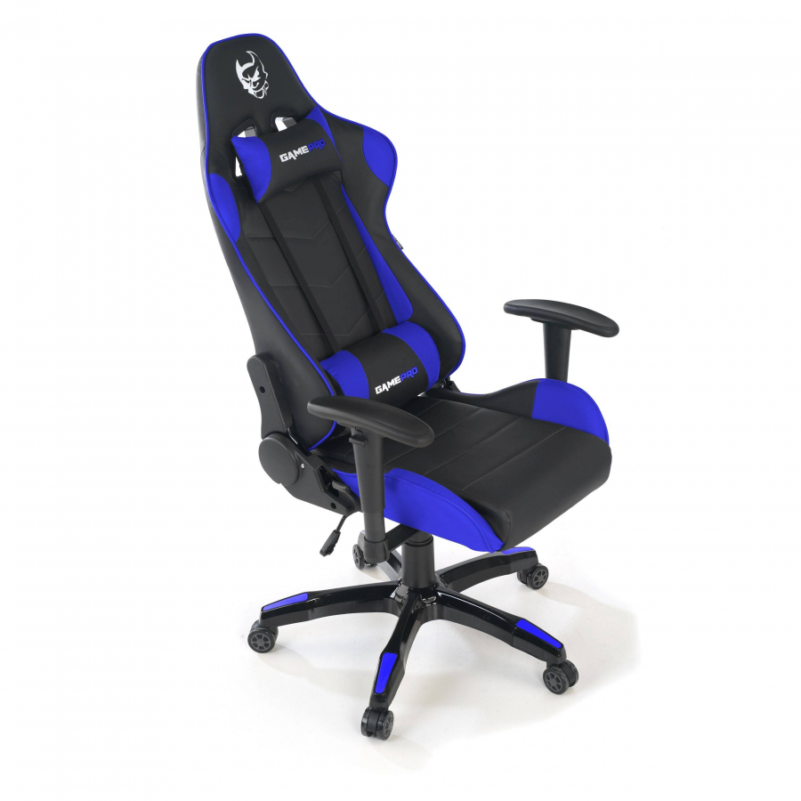 Chaise Gaming GamePro, soutien lombaire, accoudoirs 1D