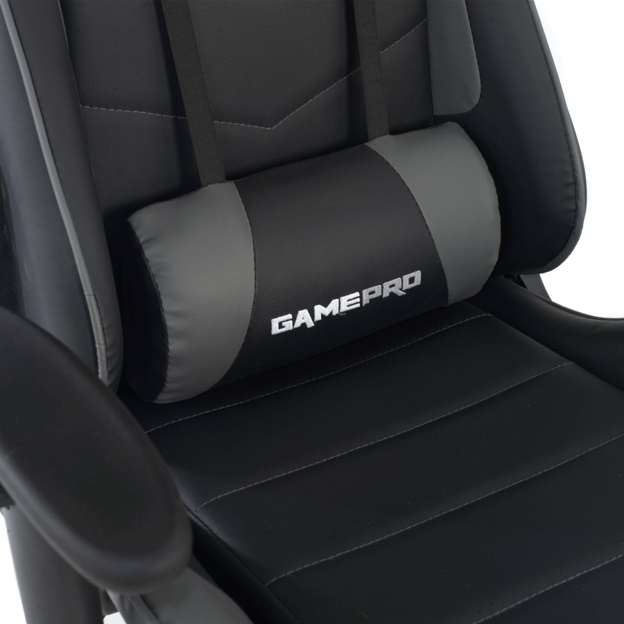Chaise Gaming GamePro, soutien lombaire, accoudoirs 1D