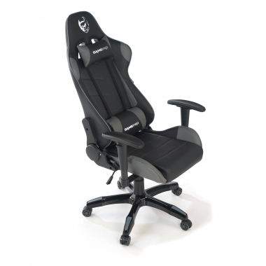 chaise gaming gris game pro simil cuir accoudoirs mobiles coussin lombaire et cervical appui tete 8