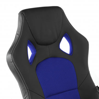 chaise gaming bleu montmelo simil cuir accoudoirs fixes 4