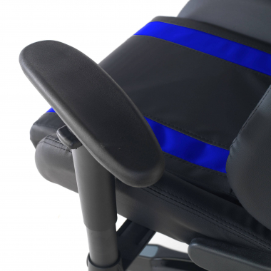 chaise gaming bleu spider simil cuir accoudoirs mobiles coussin lombaire et cervical appui tete 5