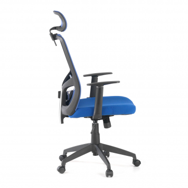 chaise de bureau bleu argos maille accoudoirs fixes appui tete 7