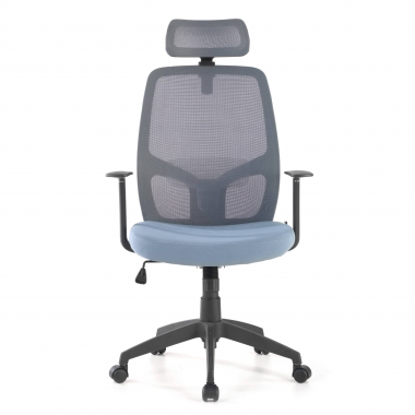 chaise de bureau gris argos maille accoudoirs fixes appui tete 3