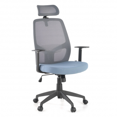 chaise de bureau gris argos maille accoudoirs fixes appui tete 1