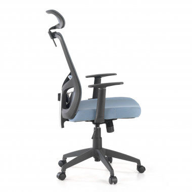 chaise de bureau gris argos maille accoudoirs fixes appui tete 7