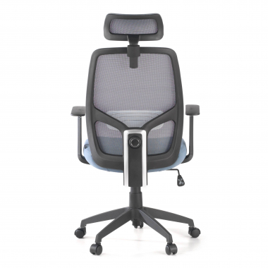 chaise de bureau gris argos maille accoudoirs fixes appui tete 8