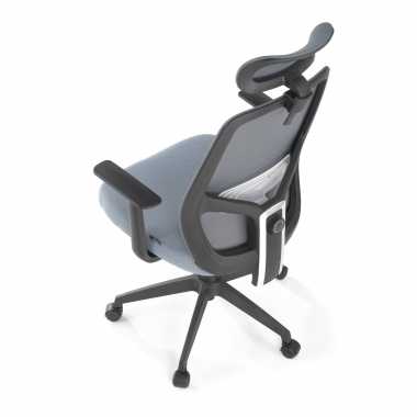 chaise de bureau gris argos maille accoudoirs fixes appui tete 6