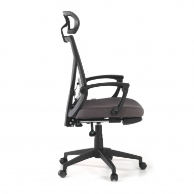 chaise de bureau gris neo maille accoudoirs fixes appui tete repose pieds extensible 4