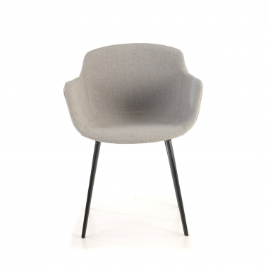 chaise de conference noir gris 4 pattes tissu accoudoirs rembourres 3