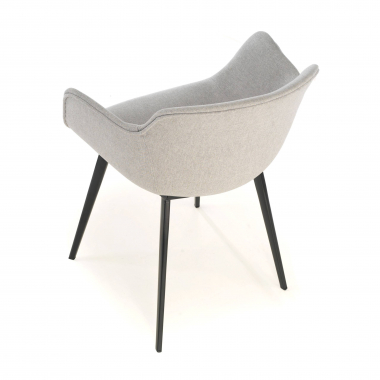 chaise de conference noir gris 4 pattes tissu accoudoirs rembourres 7