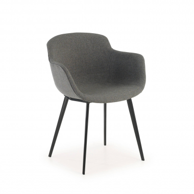 chaise de conference noir anthracite 4 pattes tissu accoudoirs rembourres 1