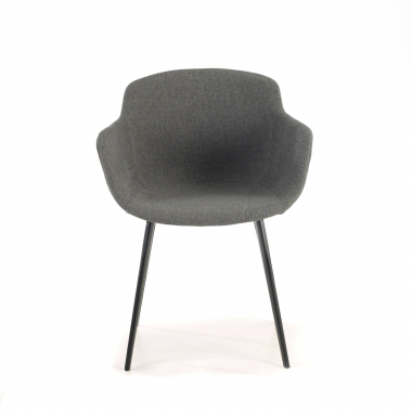 chaise de conference noir anthracite 4 pattes tissu accoudoirs rembourres 3