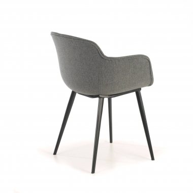 chaise de conference noir anthracite 4 pattes tissu accoudoirs rembourres 6
