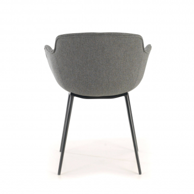 chaise de conference noir anthracite 4 pattes tissu accoudoirs rembourres 7