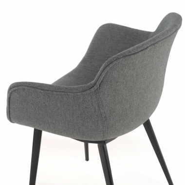chaise de conference noir anthracite 4 pattes tissu accoudoirs rembourres 4