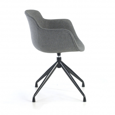chaise de conference noir anthracite base pyramide tissu accoudoirs rembourres 6