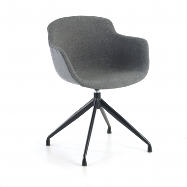 chaise de conference noir anthracite base pyramide tissu accoudoirs rembourres 1