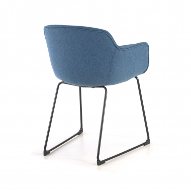 chaise de conference noir bleu structure pietement luge maille accoudoirs fixes 7