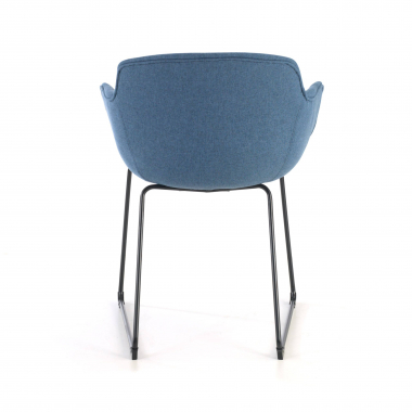 chaise de conference noir bleu structure pietement luge maille accoudoirs fixes 8